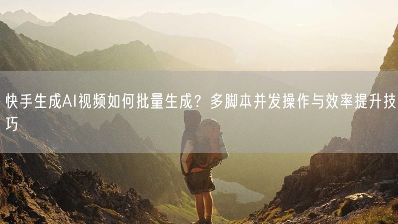 快手生成AI视频如何批量生成？多脚本并发操作与效率提升技巧